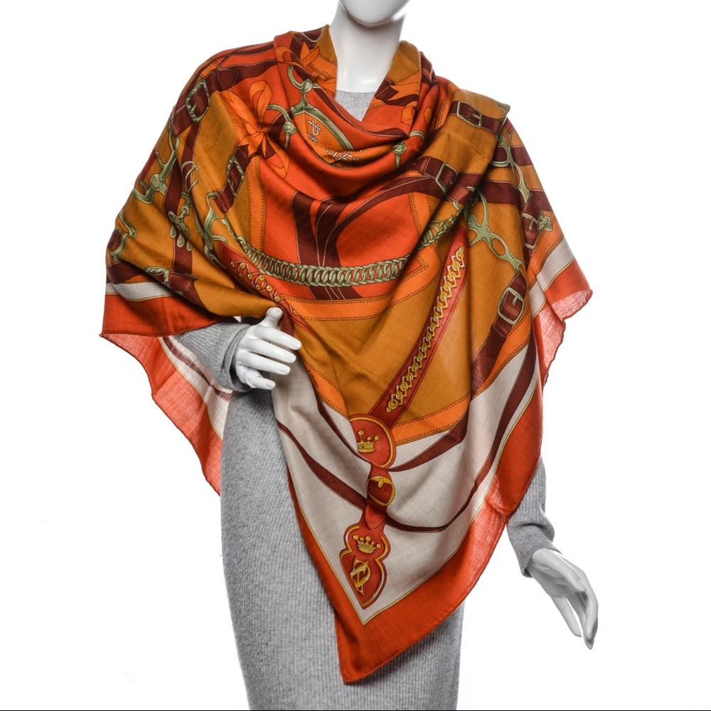 Hermès Cashmere Silk La Promenade Du Matin 140CM